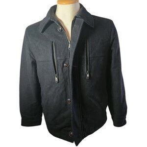 Bugatti Wool cashmere Jacket‎ Men's Black Full Zip Casual Outerwear